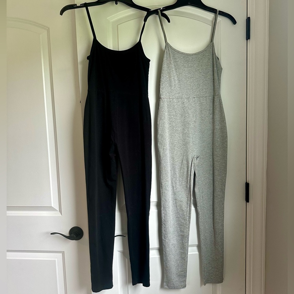 SHEIN Black and Gray Jumpsuits with Spaghetti Straps